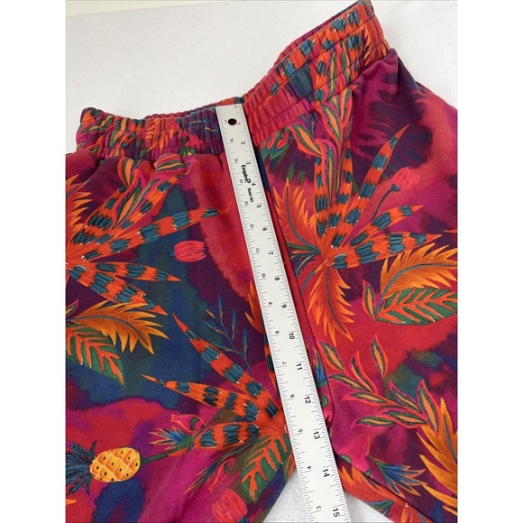 Farm Rio Jungle Tie Dye Tropical Joggers Sweatpants Red Purple Size Medium - Picture 9 of 9
